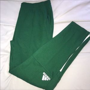 Adidas green joggers